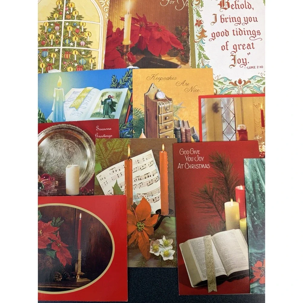 Vintage Christmas Cards Fronts ONLY Traditional Scrapbooking Decoupage Lot 50+